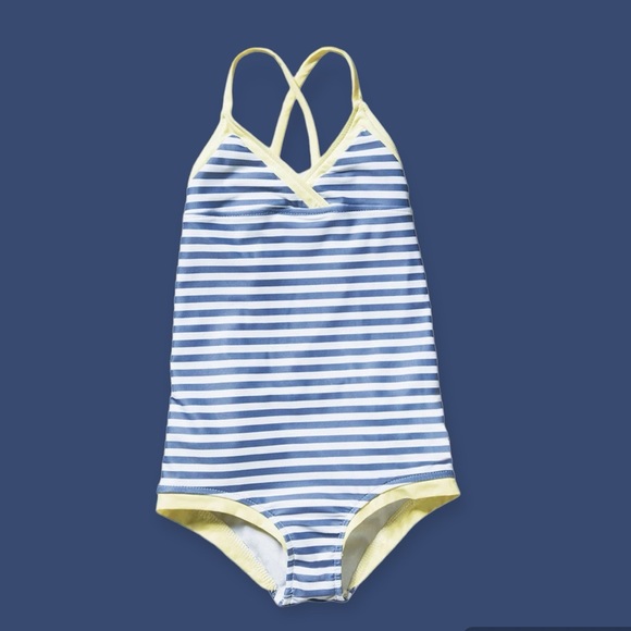 Lilo Tati Preppy Cami One-Piece Blue with Yellow Trim